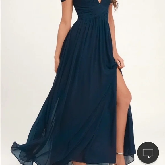 Ocean of Elegance Navy Maxi Dress. Prom! - Picture 4 of 12